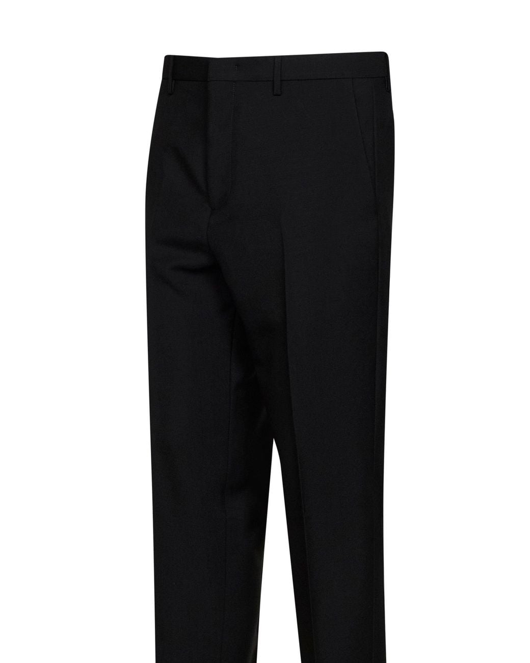 Fendi Black Kid Mohair Straight-Leg Tailored Trousers for men