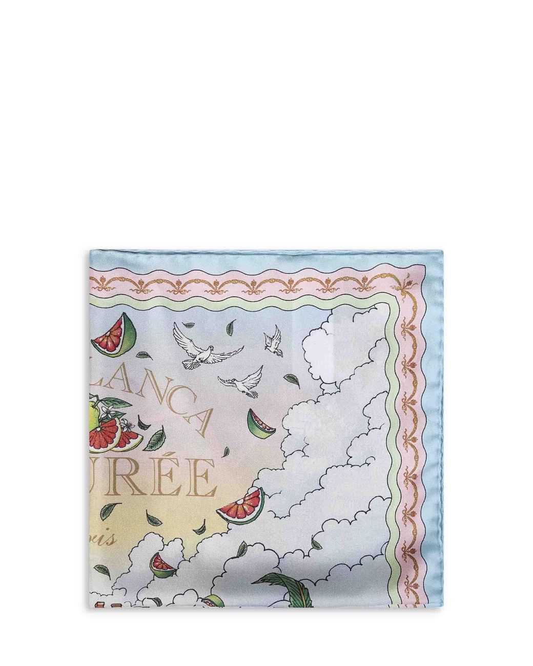Casablanca White Printed Silk Laduree X Medium Scarf for men