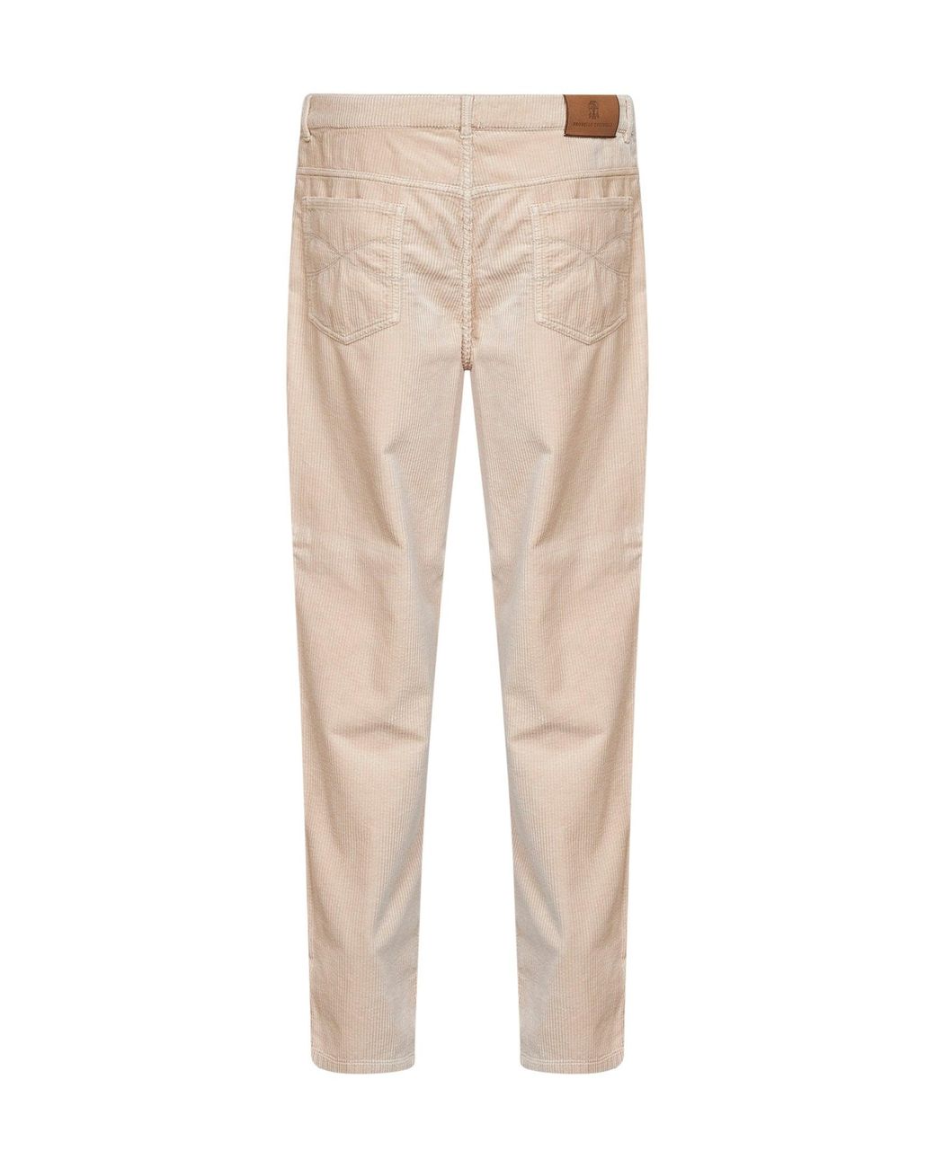 Brunello Cucinelli Natural Sand Garment-Dyed Cotton Corduroy Trousers<Br for men