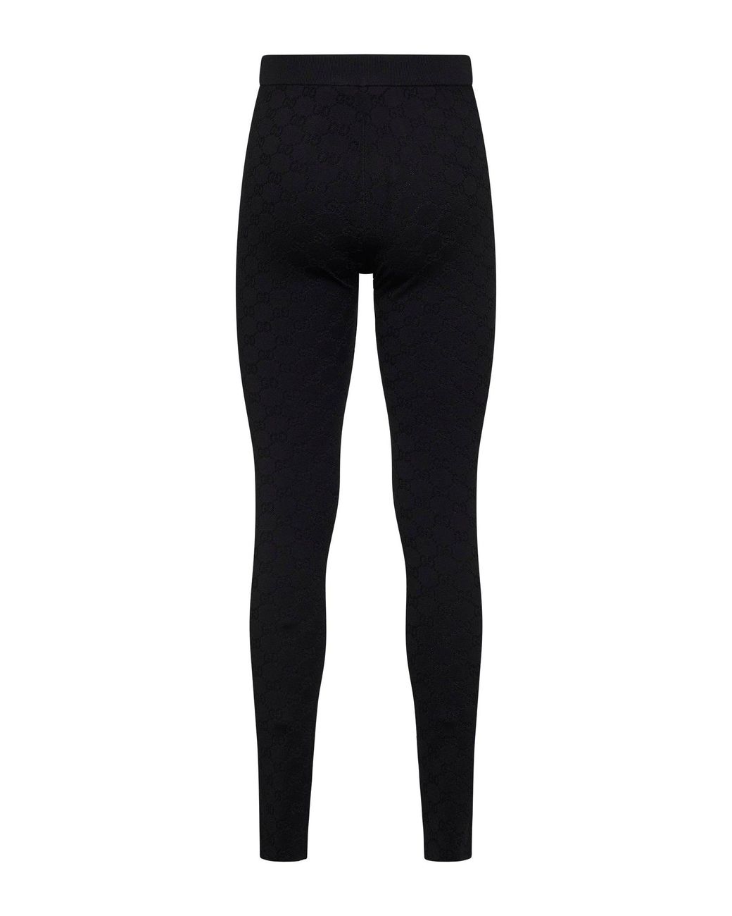 Gucci Black Gg Jacquard Ultrafine Stretch Viscose Blend Leggings