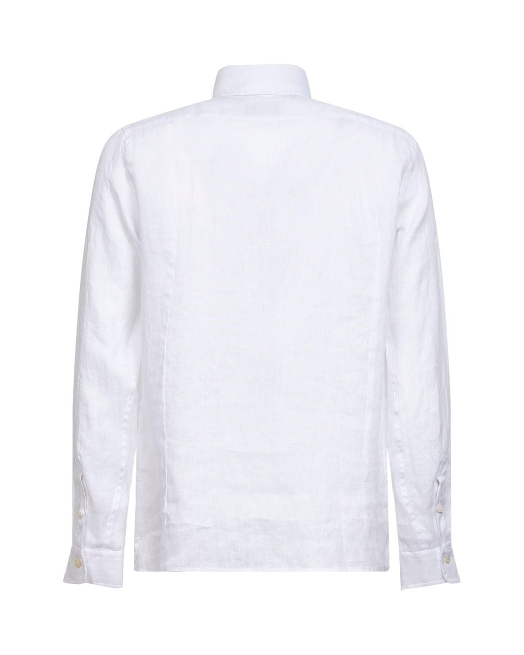 D 40 White Linen Shirt-Style Polo Shirt for men