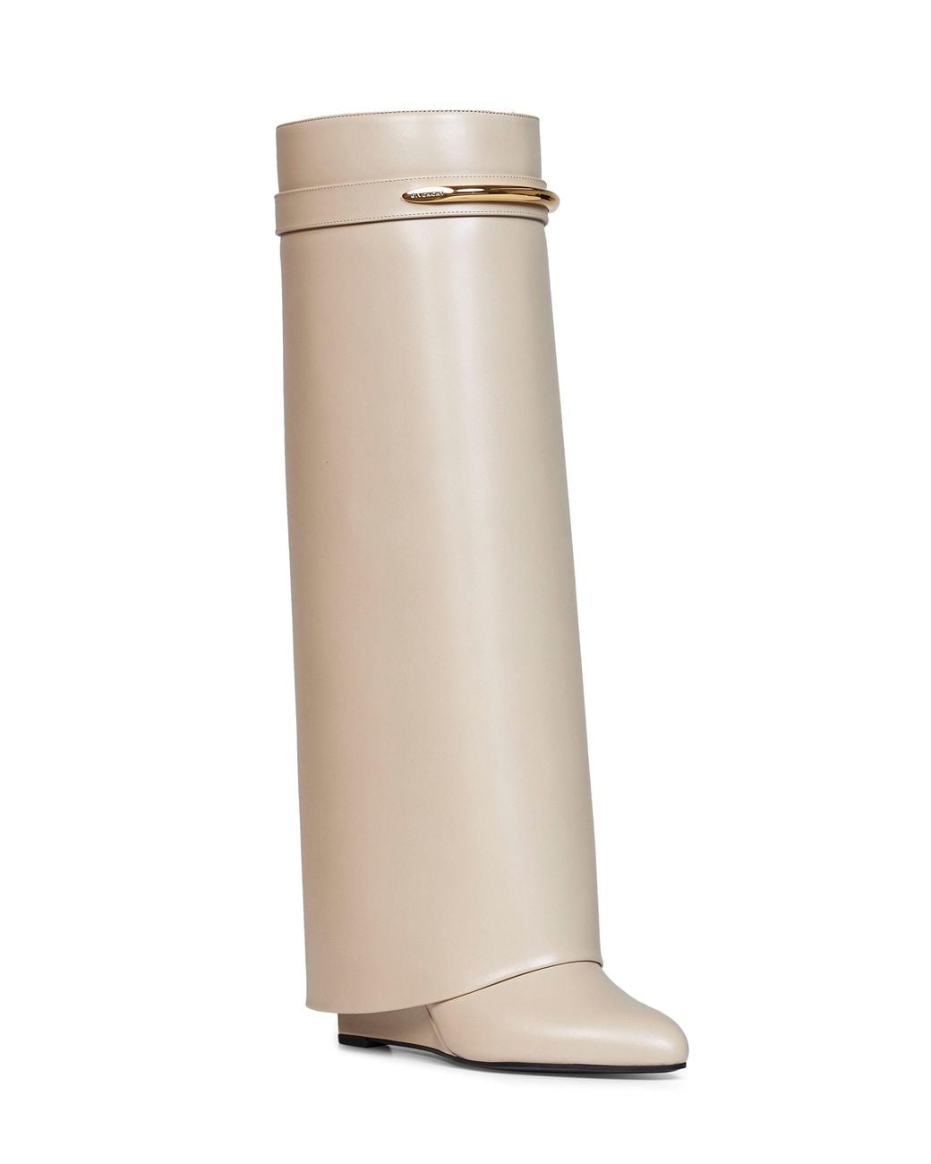 Givenchy White Leather Shark Pinch Knee-High Boots
