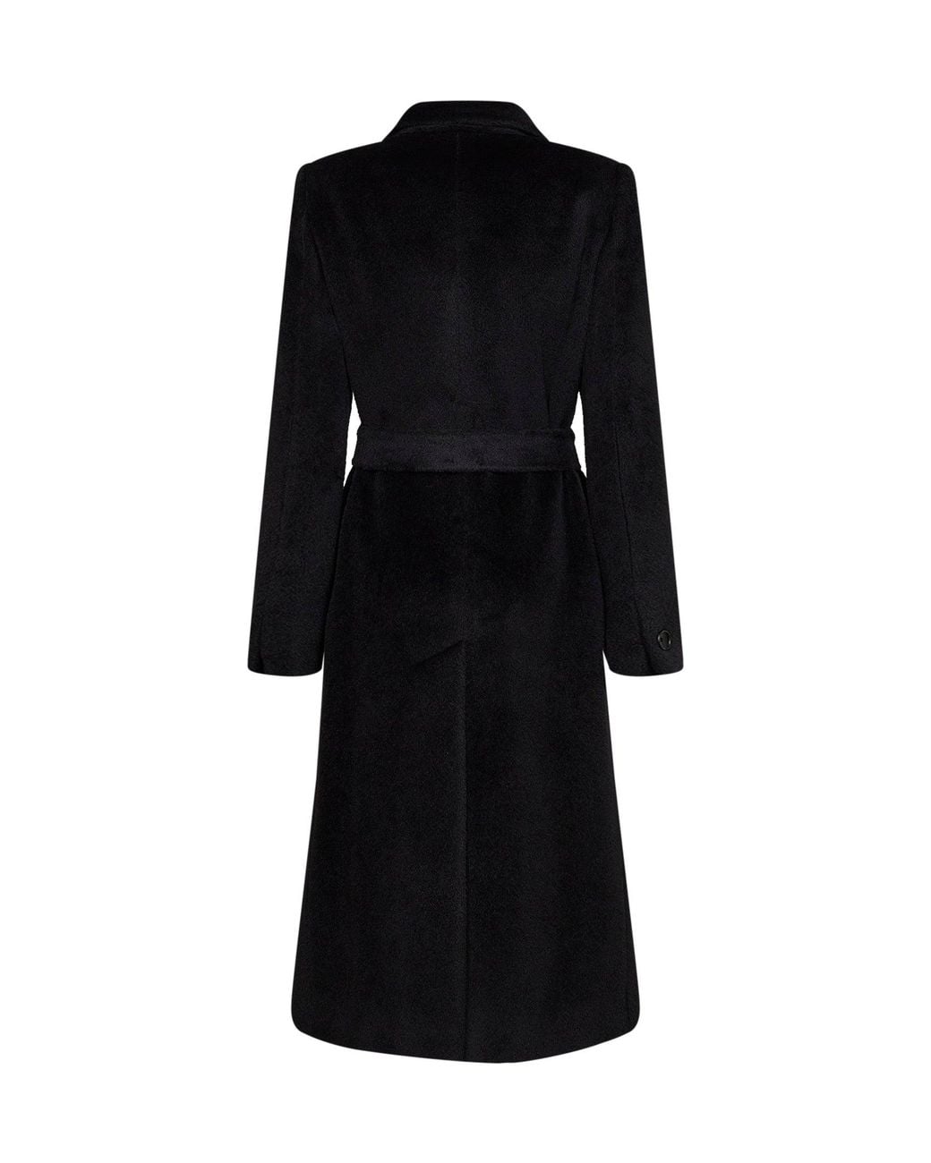 Tagliatore Black Alpaca-Blend Beaver Jole Double-Breasted Belted Trench Coat