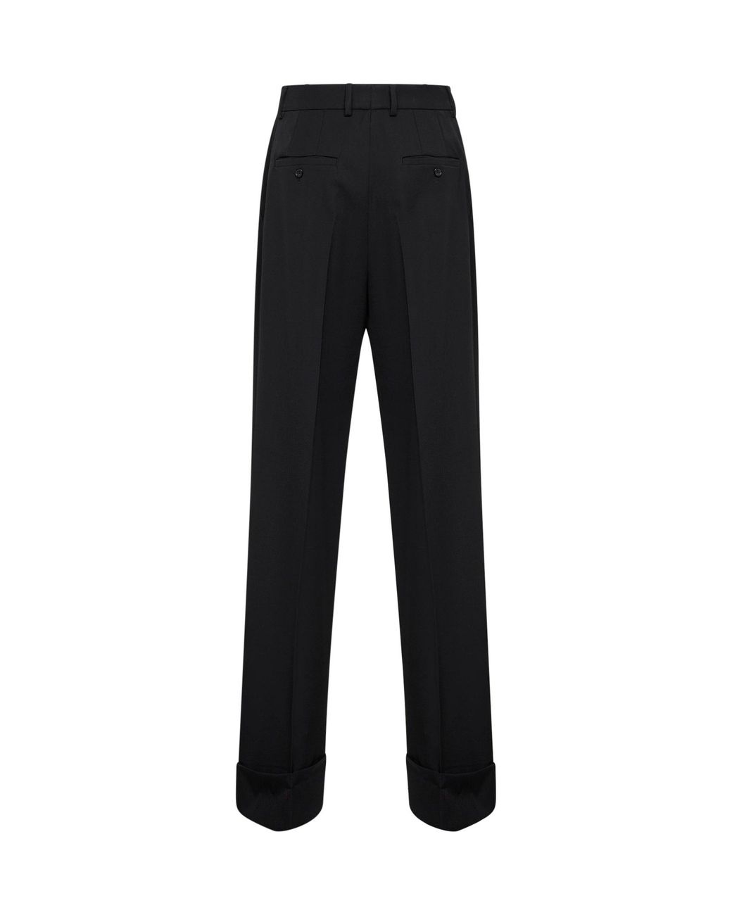 Dolce & Gabbana Black Wool Gabardine Straight Trousers