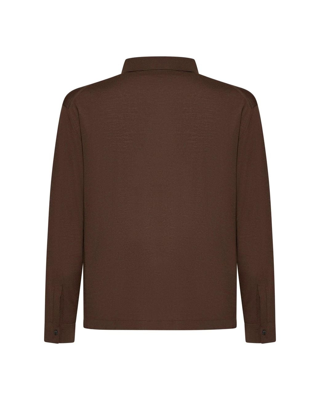 D 40 Brown Virgin Wool Knit Shirt for men