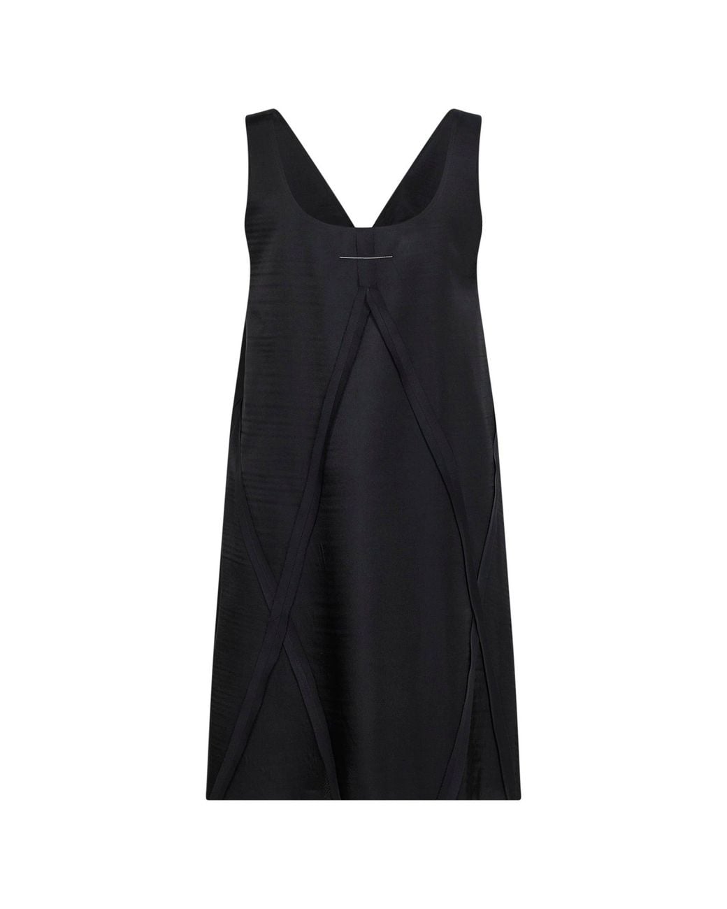 MM6 by Maison Margiela Black Cupro Blend V-Neck Midi Dress