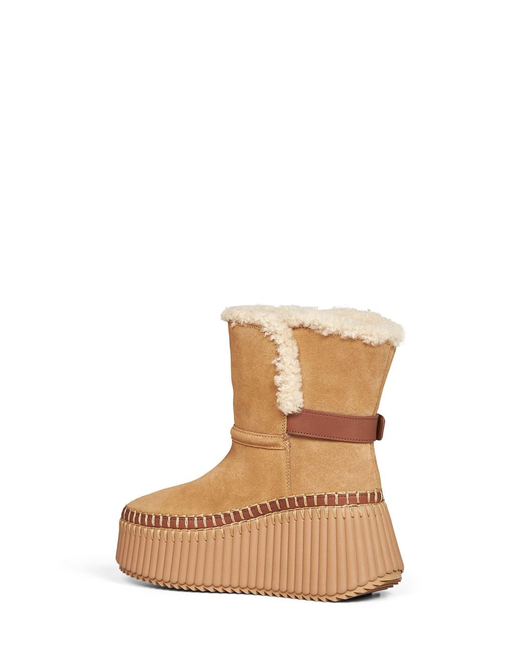 Chloé Natural Pottery Suede Cowhide Nama Ankle Boots