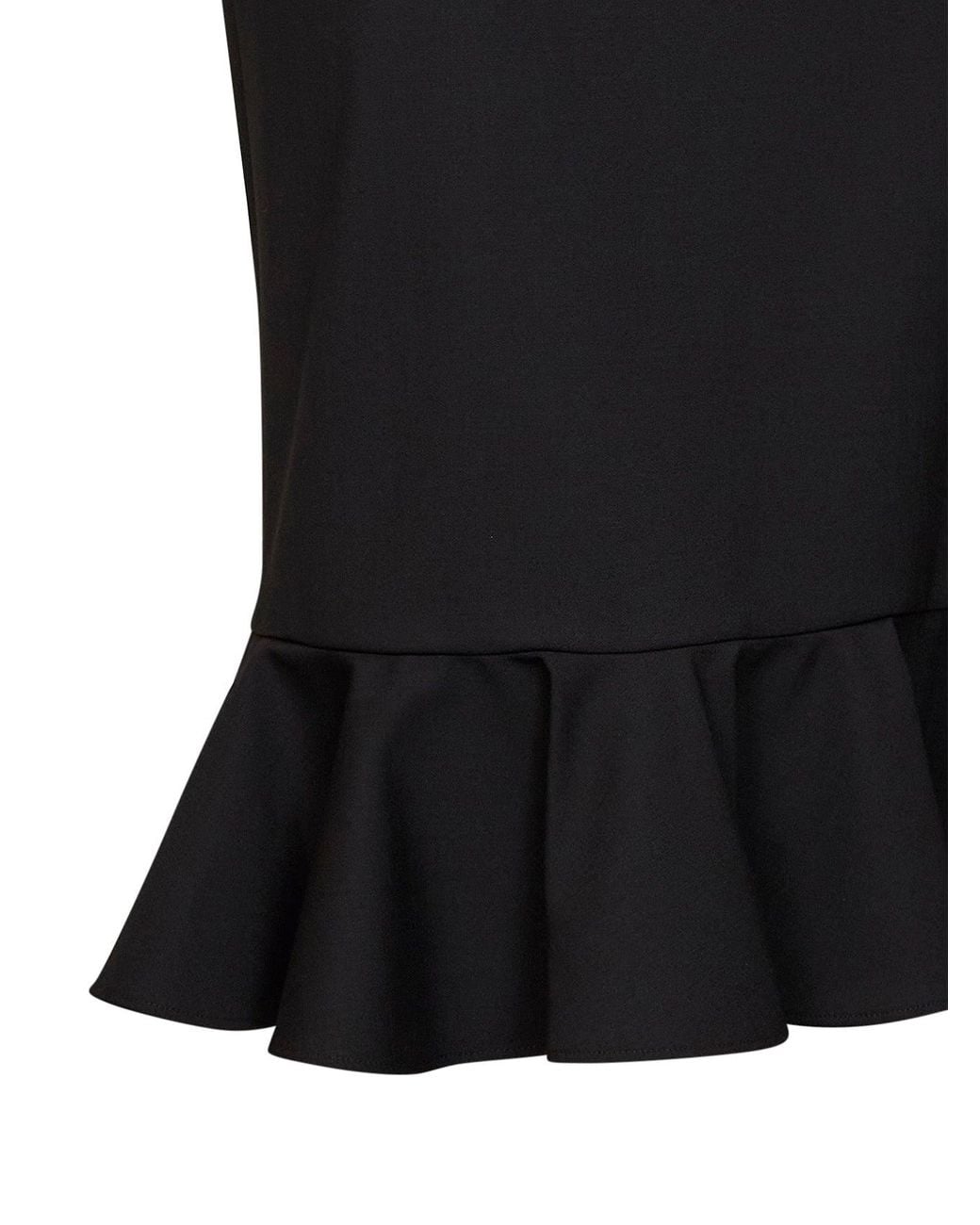 GIUSEPPE DI MORABITO Black Virgin Wool Midi Skirt With Ruffle
