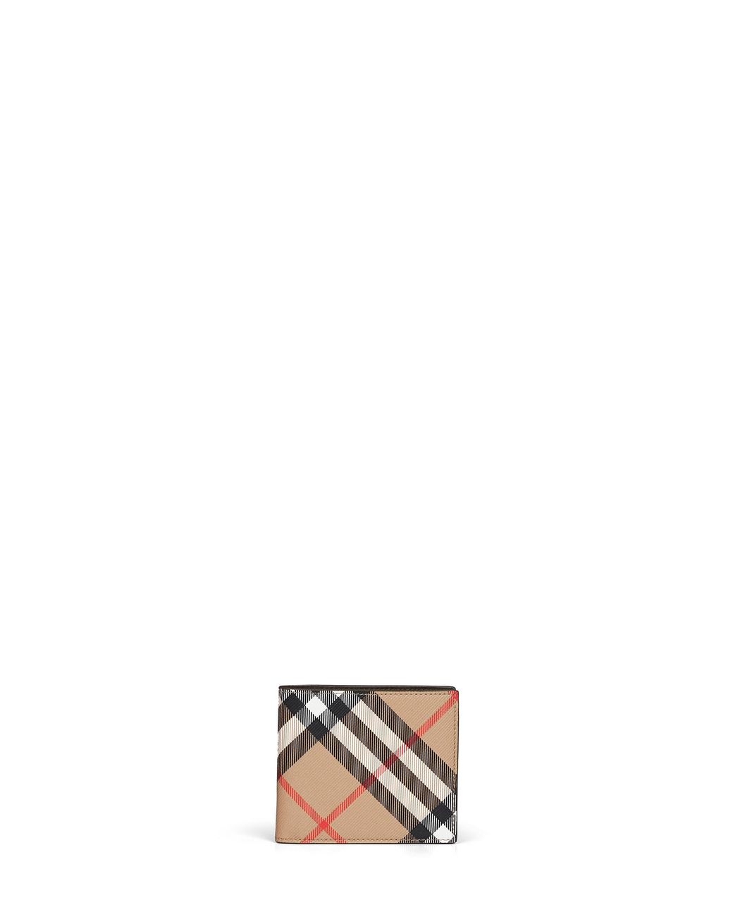 Burberry Natural Sand Check Bi-Fold Wallet for men