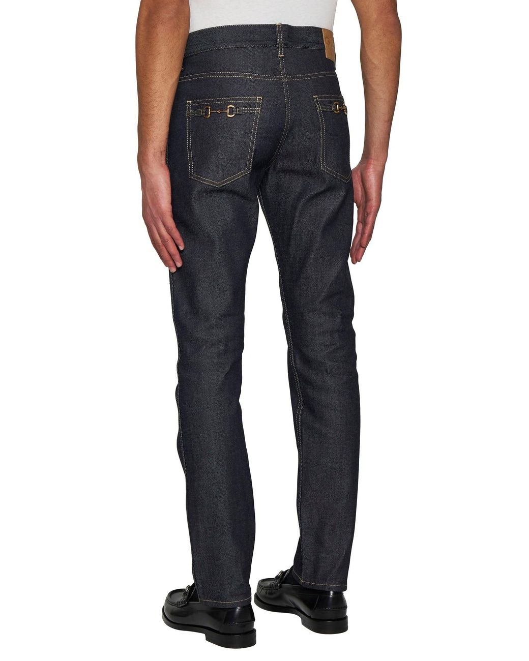 Gucci Back Horsebit Jeans in Blue for Men | Lyst UK