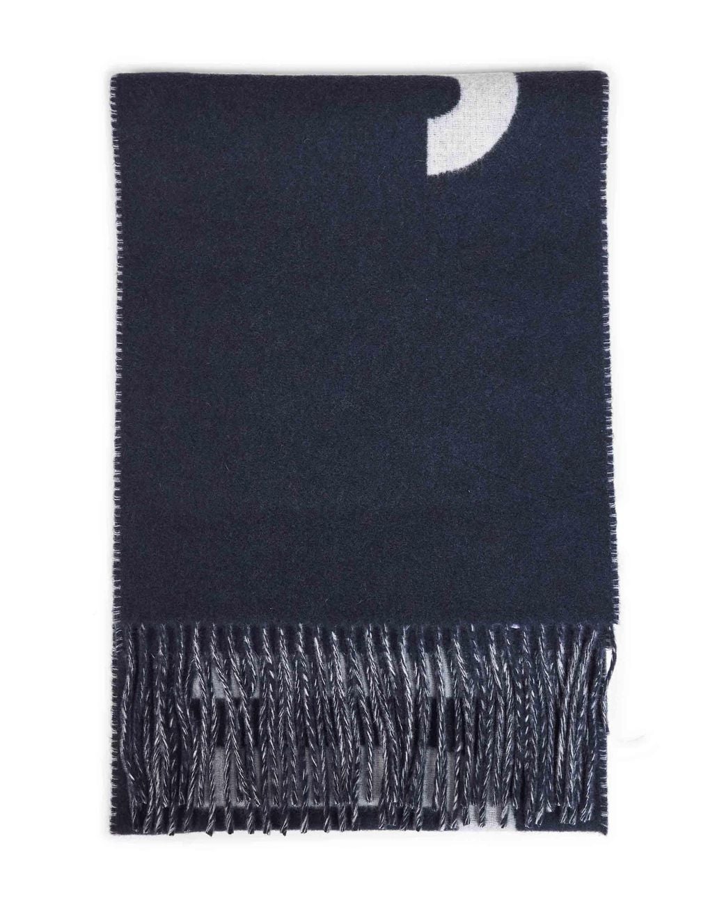 Jacquemus Blue Wool The Fringe Logo Scarf<Br for men