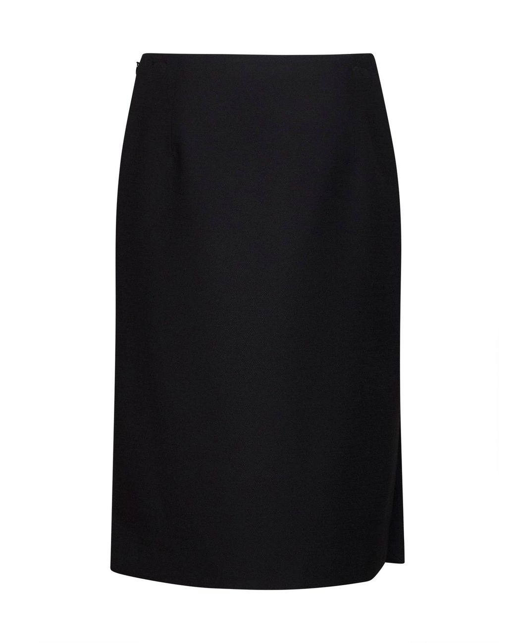 Fendi Black Wool And Silk Midi Pencil Skirt