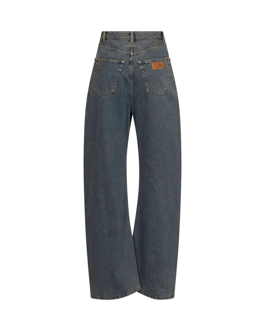 MM6 by Maison Margiela Blue Light Denim Asymmetric Wide-Leg Jeans for men