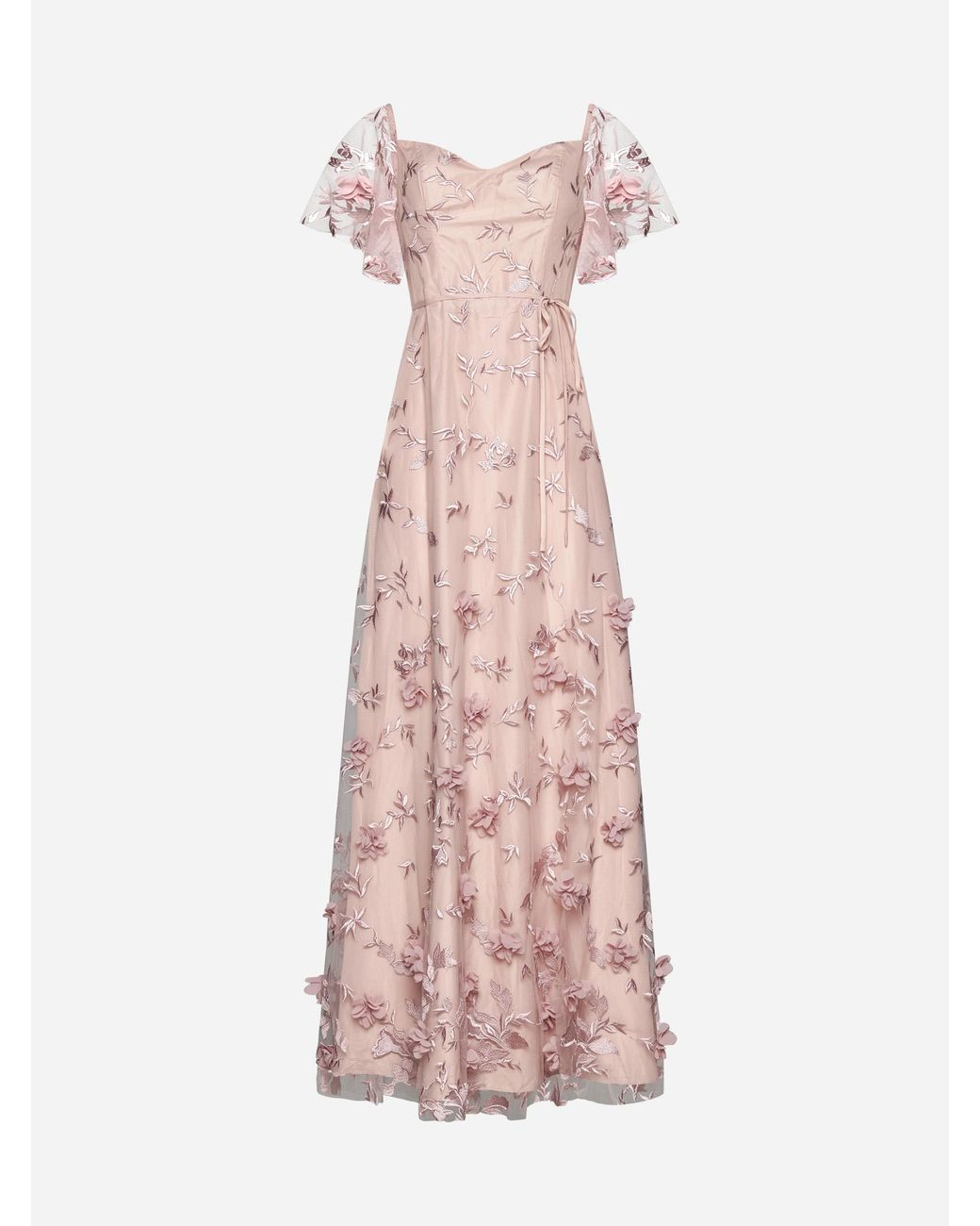 Marchesa notte Portici 3d Floral Embroidery Tulle Gown in Pink | Lyst