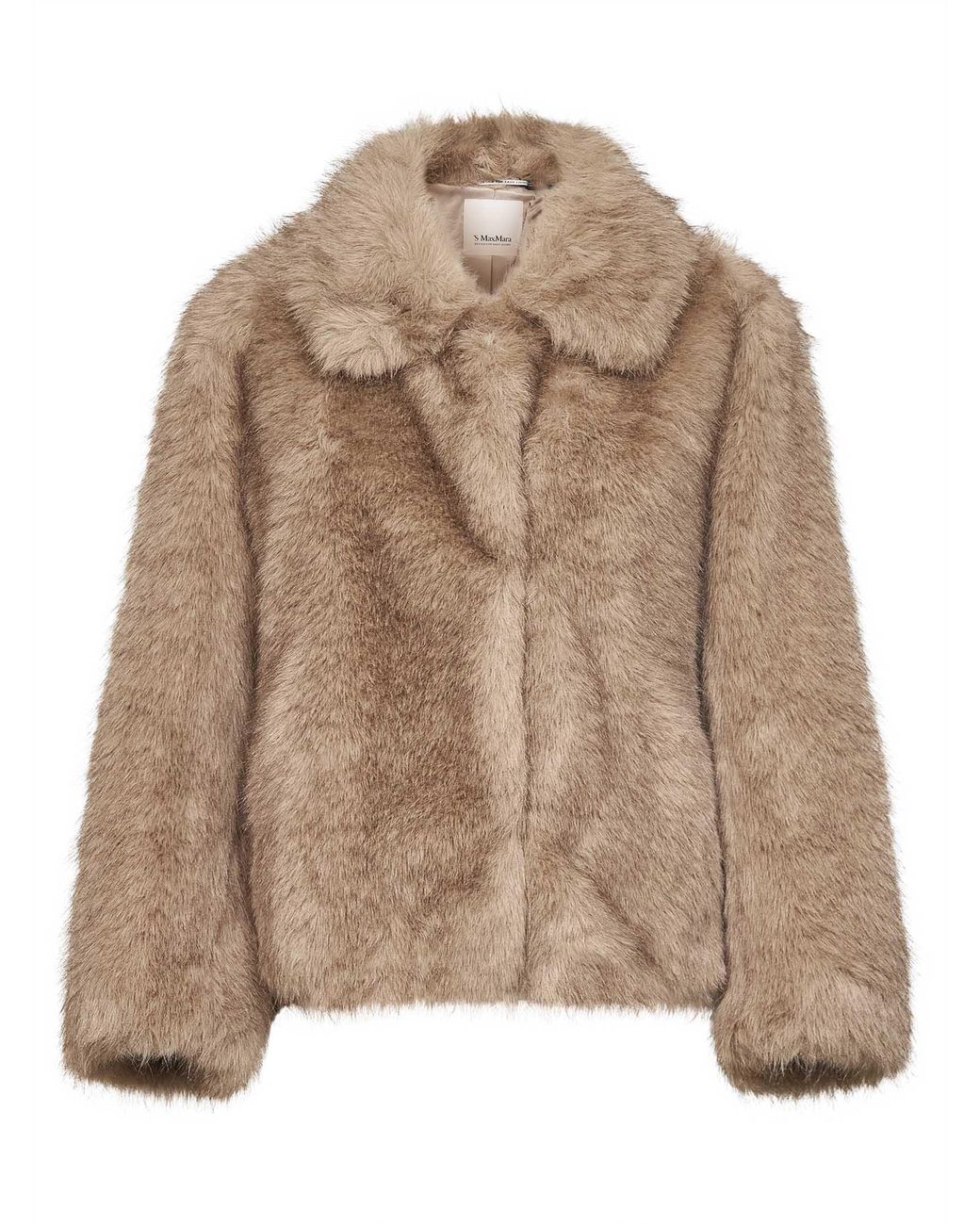 Max Mara Brown Honey Faux-Fur Smmalce Short Coat