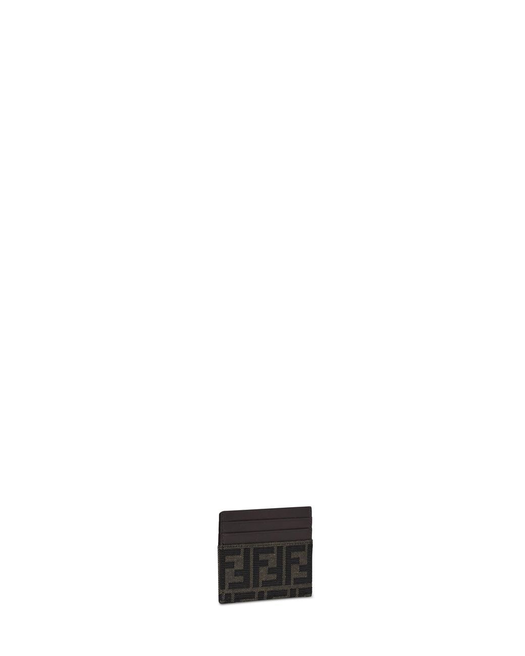Fendi White Tobacco Ff Jacquard Card Holder for men