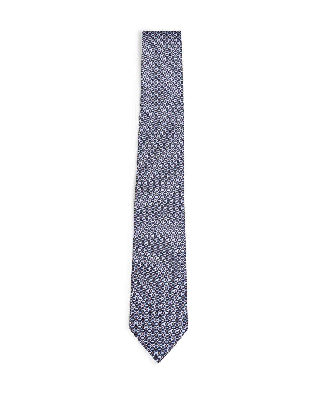 Ferragamo White Gancini Silk Twill Tie for men