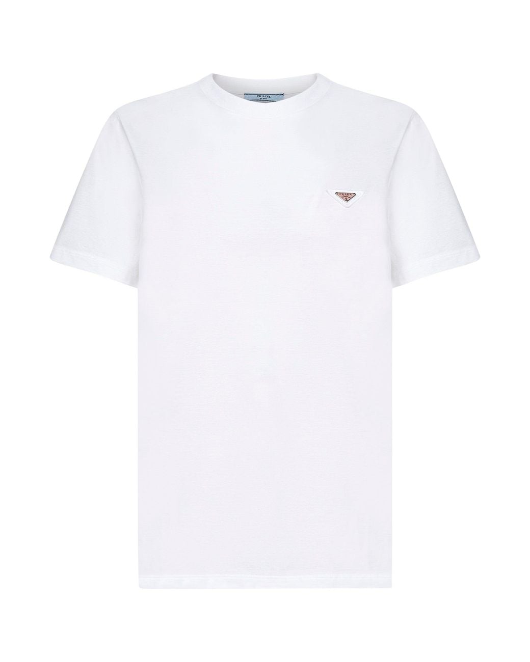 Prada Abbigliamento White Jersey Logo T-Shirt for men