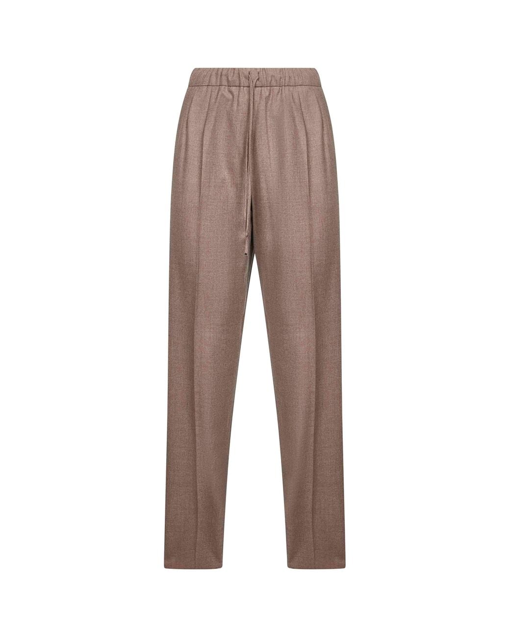 Max Mara Natural Turtledove Stretch Cashmere Gatti Drawstring Trousers