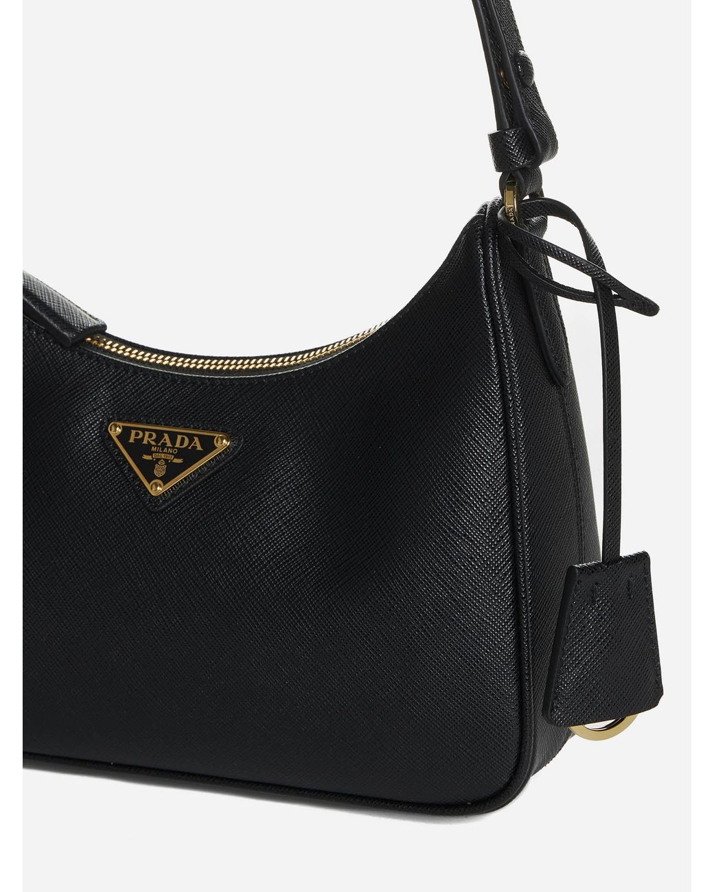 Prada Re-edition Saffiano Leather Mini Bag in Black | Lyst