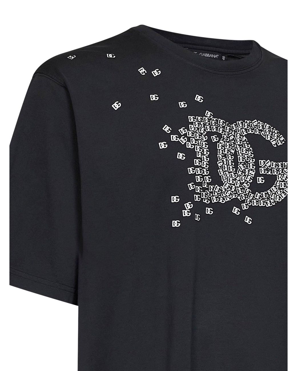 Dolce & Gabbana Black Cotton Logo-Printed T-Shirt for men