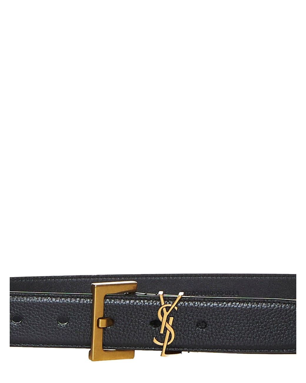 Saint Laurent White Cassandre Belt With Square Buckle for men