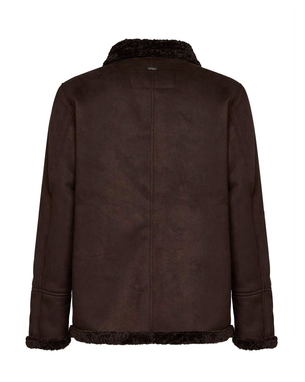Herno Brown Dark Faux-Shearling Short Coat for men