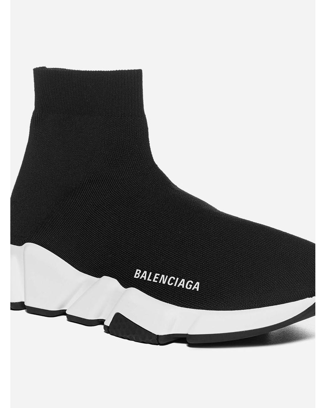 Balenciaga Speed Lt Stretch Knit Sneakers in Black,White (White) - Save 4%  | Lyst