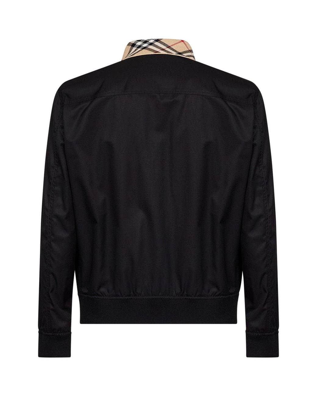 Burberry Black Gabardine Harrington Glenfields Jacket for men