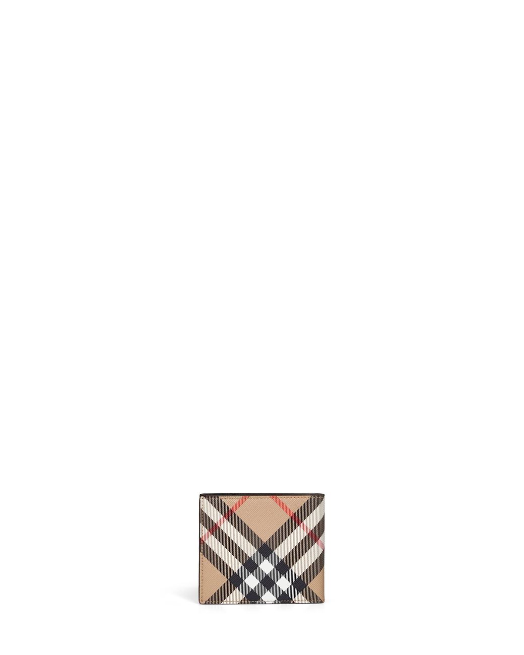 Burberry Natural Sand Check Bi-Fold Wallet for men