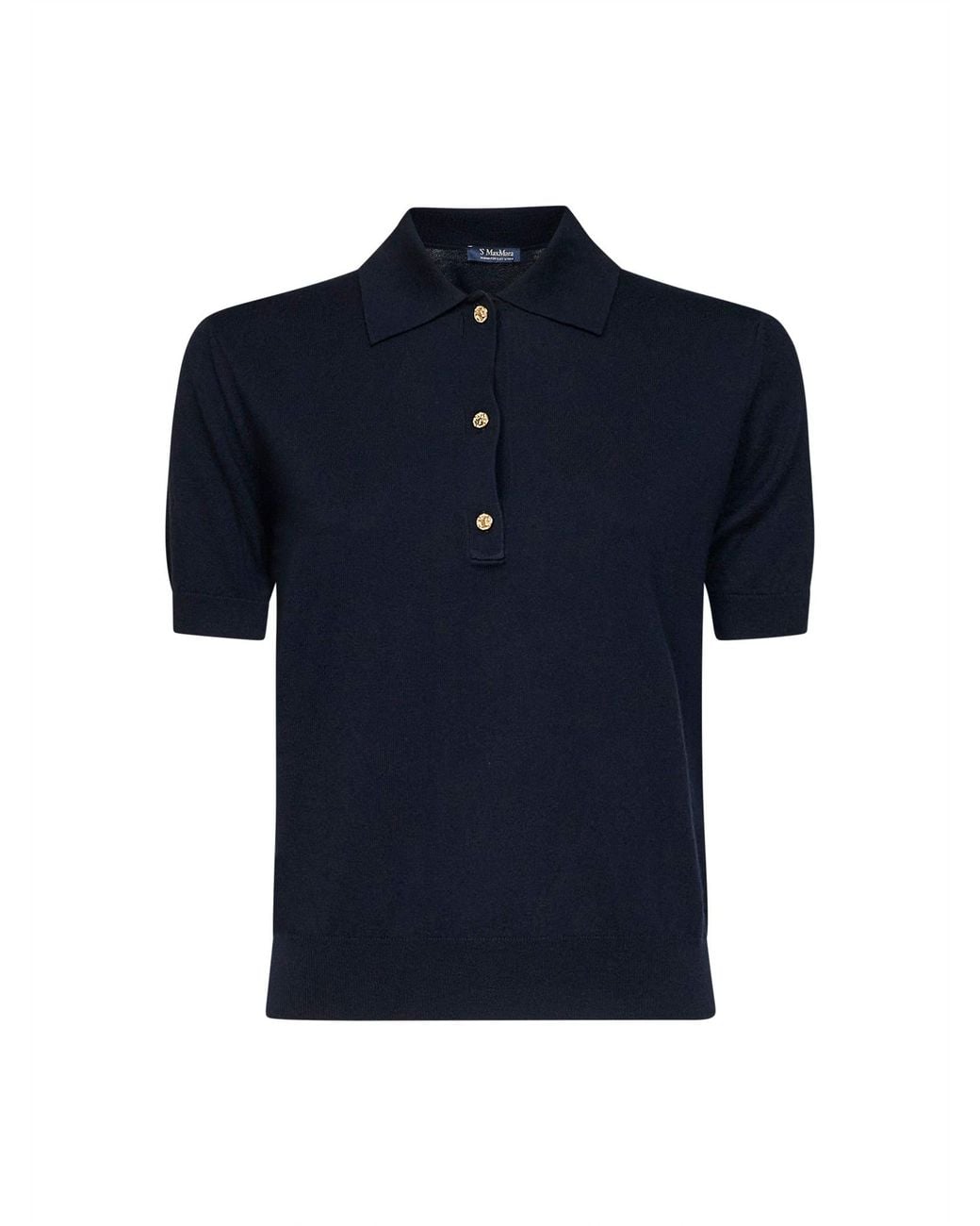 Max Mara Blue Knit Smmpomposa Polo Shirt<Br