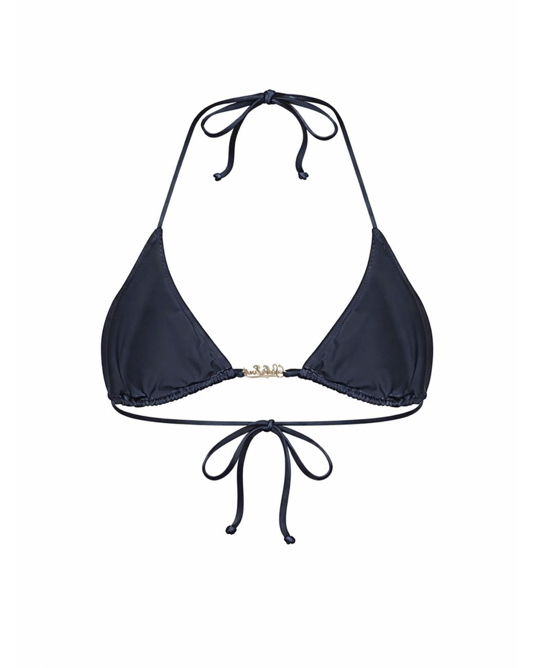 Mc2 Saint Barth Blue Triangle Bikini Top Leah Plate Lycra