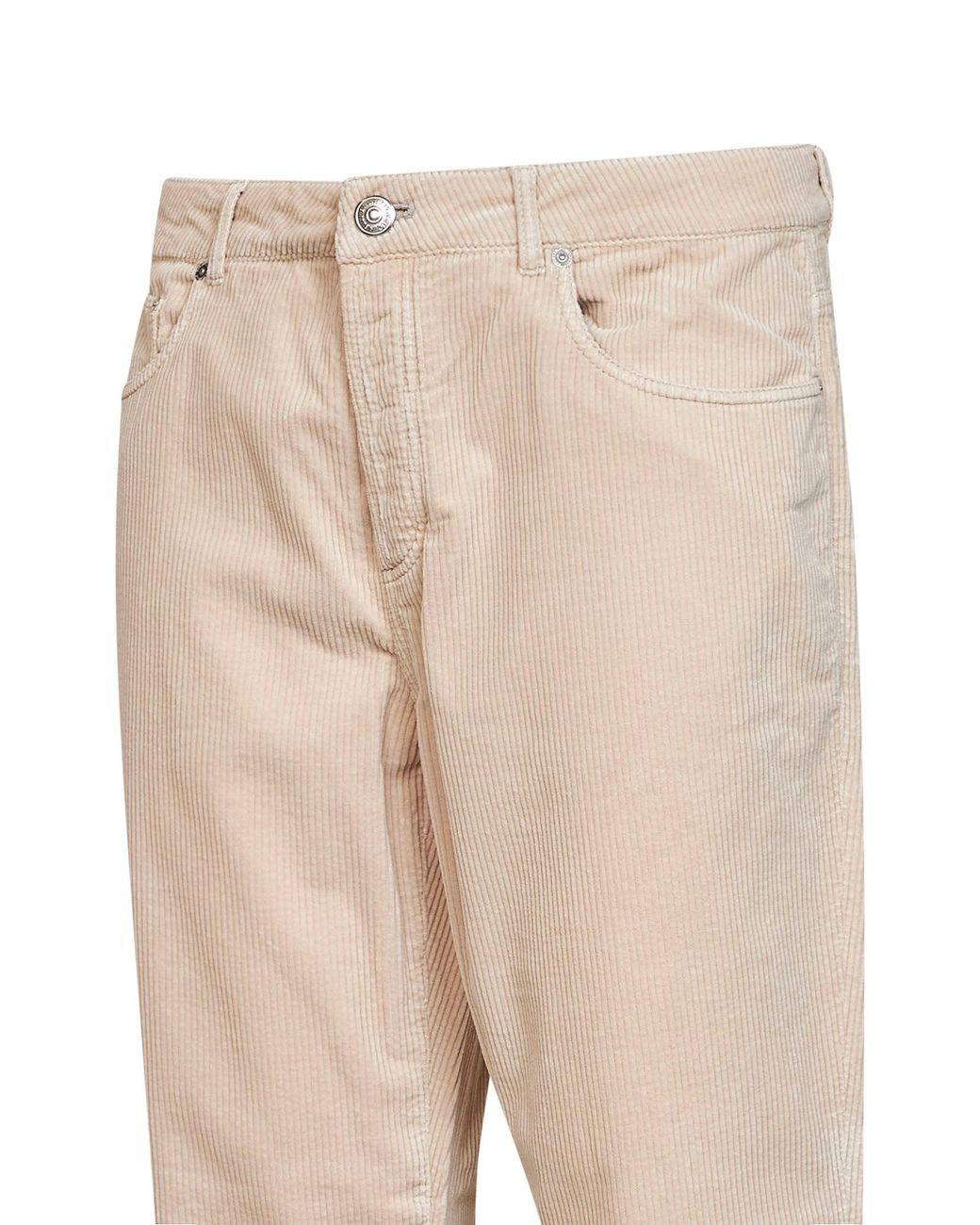 Brunello Cucinelli Natural Sand Garment-Dyed Cotton Corduroy Trousers<Br for men