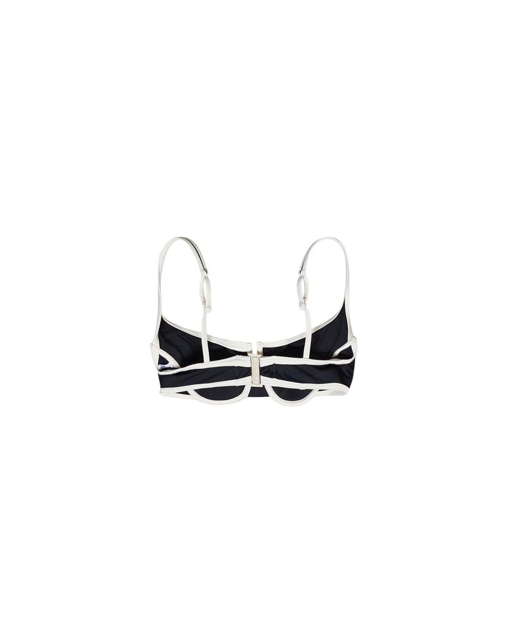 Mc2 Saint Barth White Lycra Amira String Balconette Bikini Top With Trims