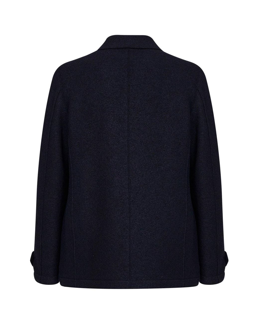 Harris Wharf London Blue Boiled Wool Double-Breasted Peacoat for men