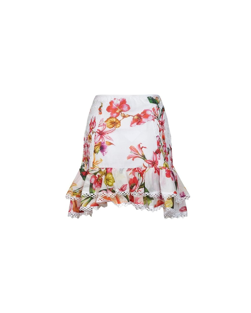 Charo Ruiz White Mini Skirt Lush Cotton