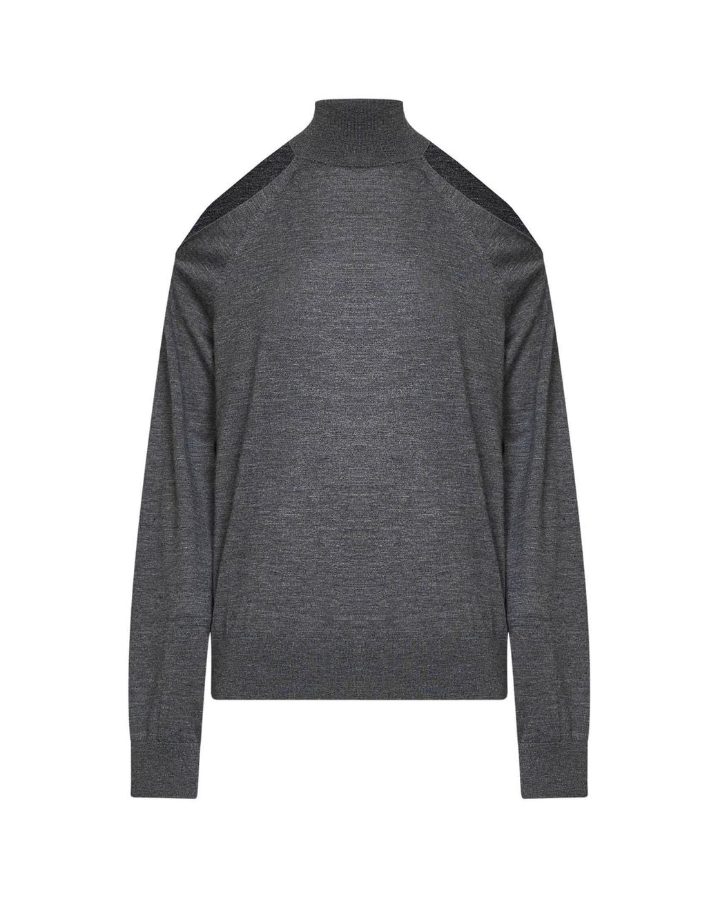 Fendi Gray Heather Cashmere Off-The-Shoulder Sweater