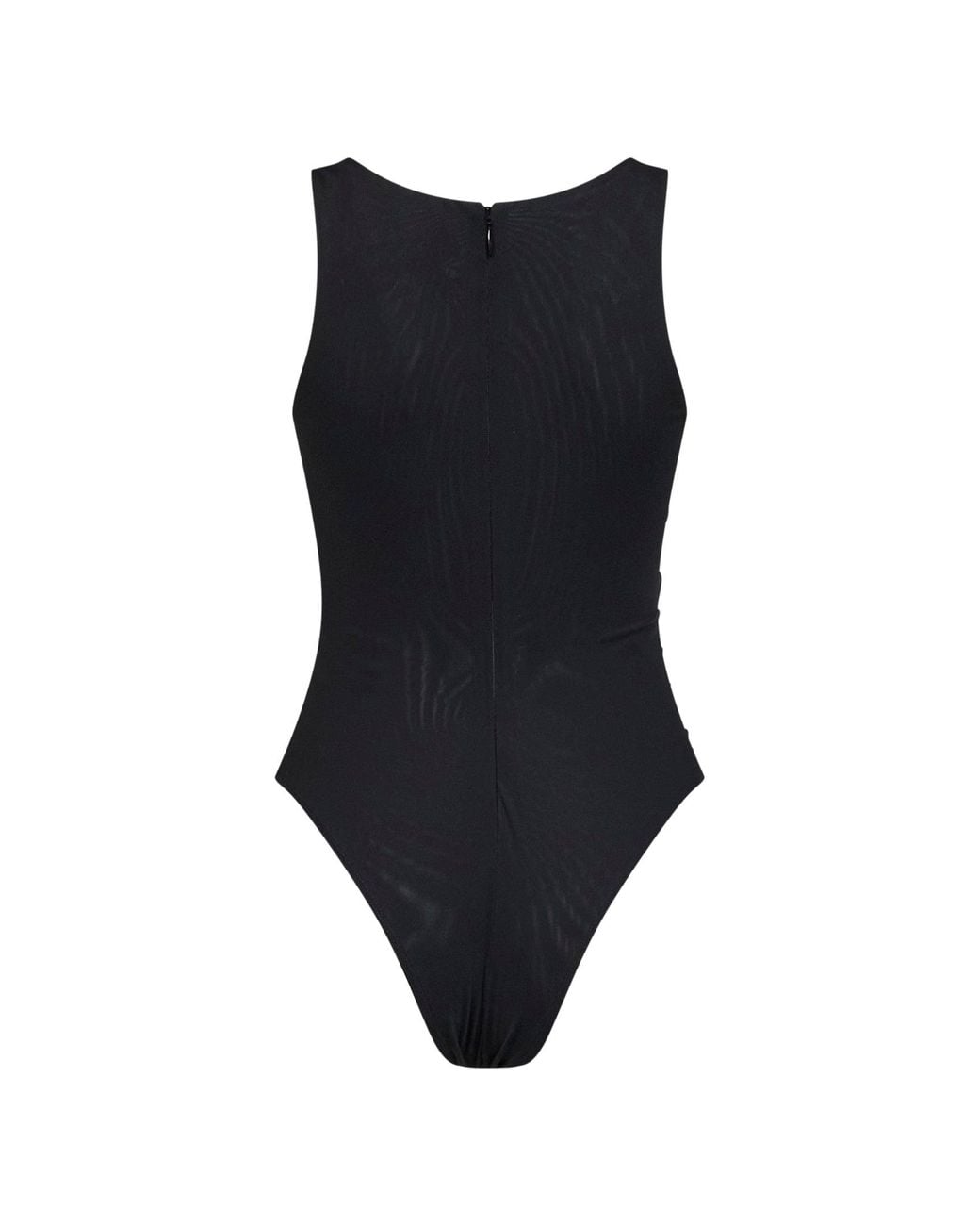 Alex Perry Black Stretch Mesh Ruched Singlet Bodysuit