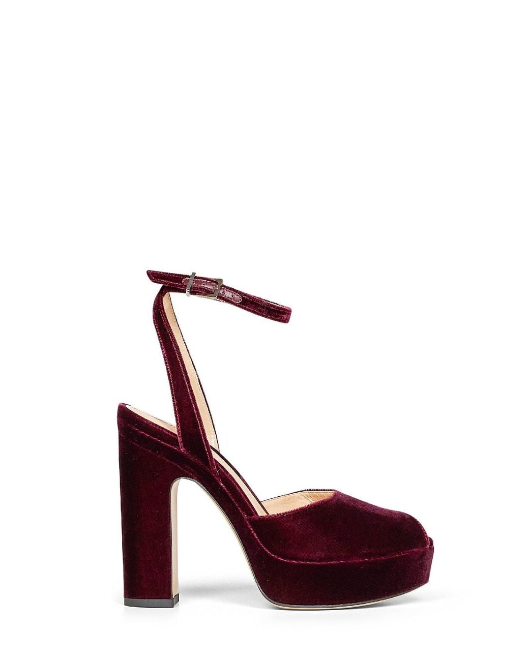 Fendi Red Burgundy After 9 Platform Peep-Toe Sandals