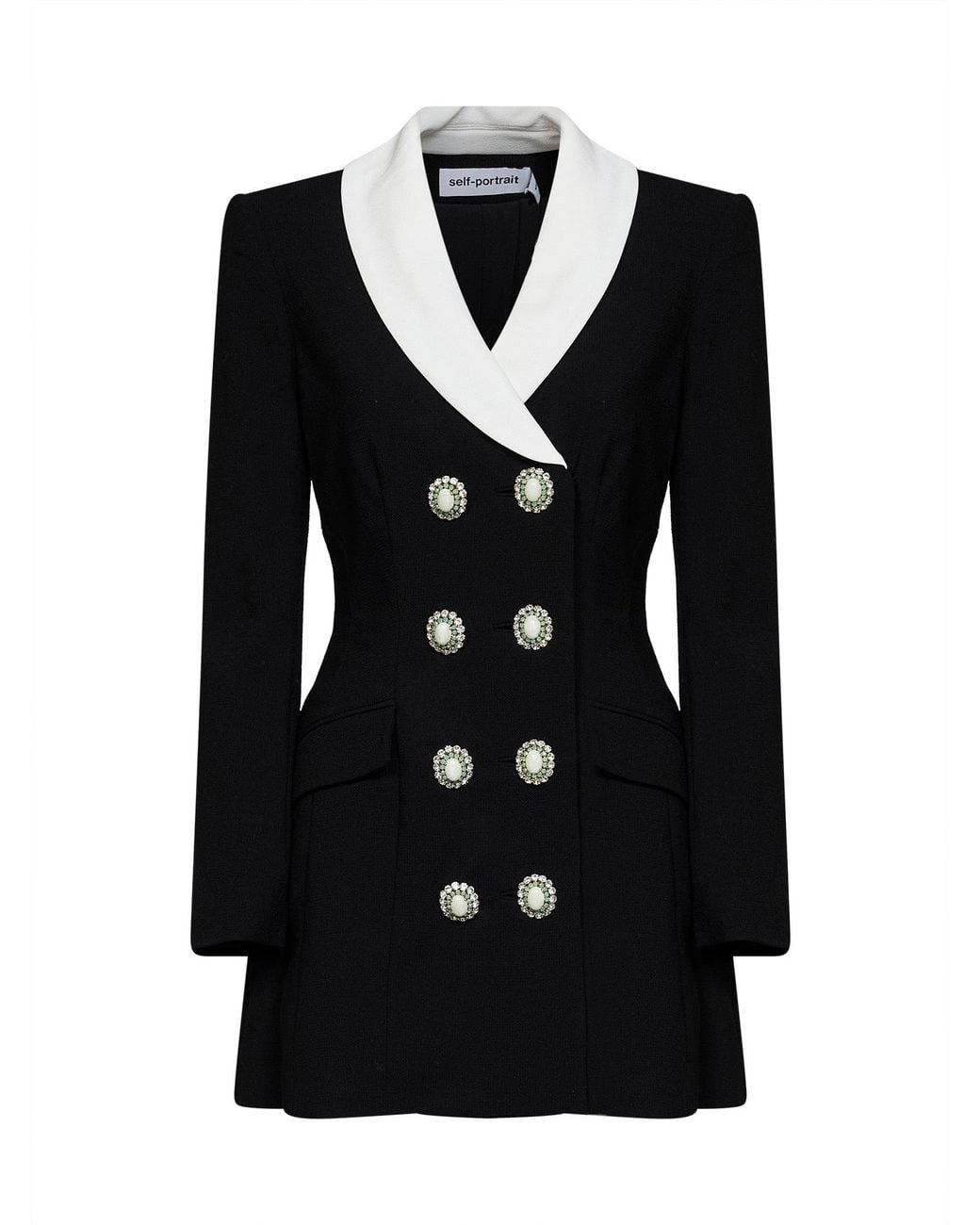 Self-Portrait Black Self Portrait Wool Tailored Blazer-Style Mini Dress
