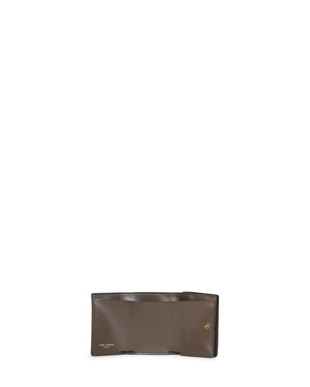 Saint Laurent White Niki Slim Tri-Fold Calf Leather Wallet <Br