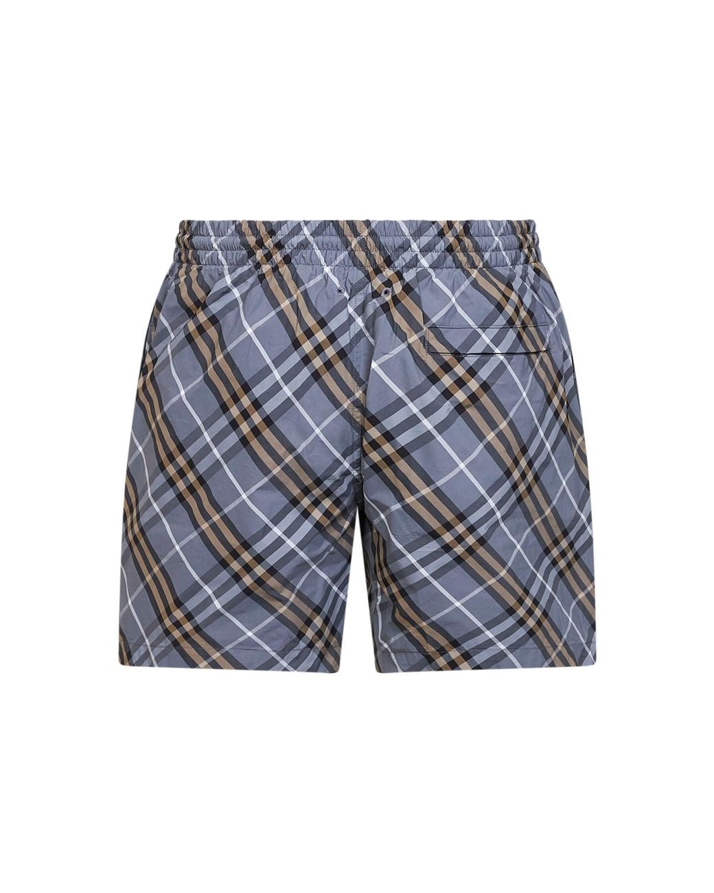 Burberry Blue Wave Check Nylon Check Swim Shorts for men
