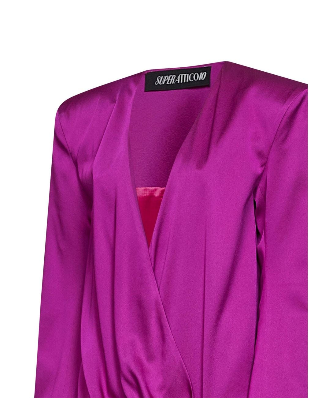 The Attico Pink Hot Satin "Superattico10" Mini Dress