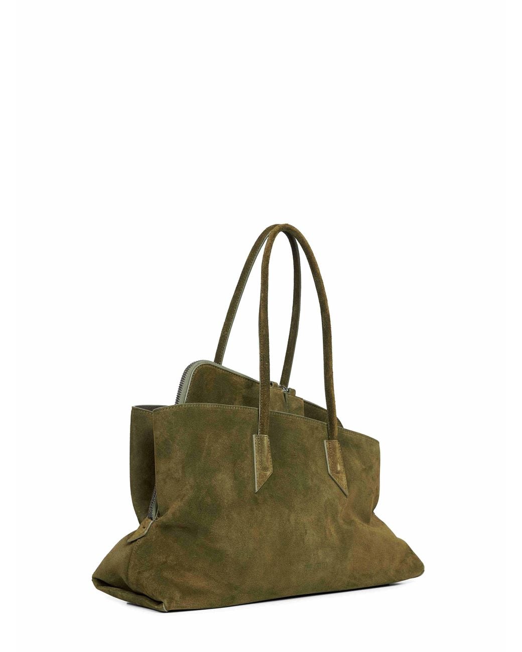 The Attico Green Khaki "La Passeggiata Medium" Top Handle Bag
