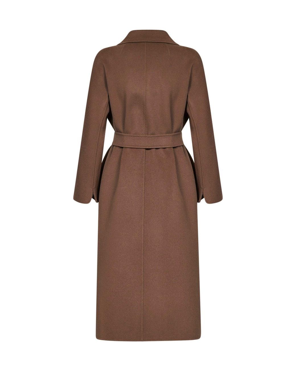 Max Mara Brown Mud Esturia Belted Midi Coat