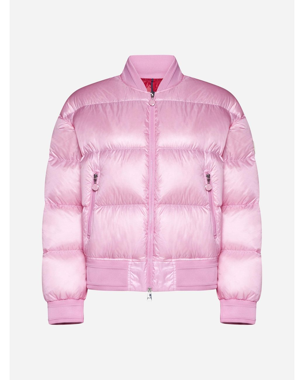 Moncler Merlat Quilted Nylon Down Bomber Jacket in Pink | Lyst