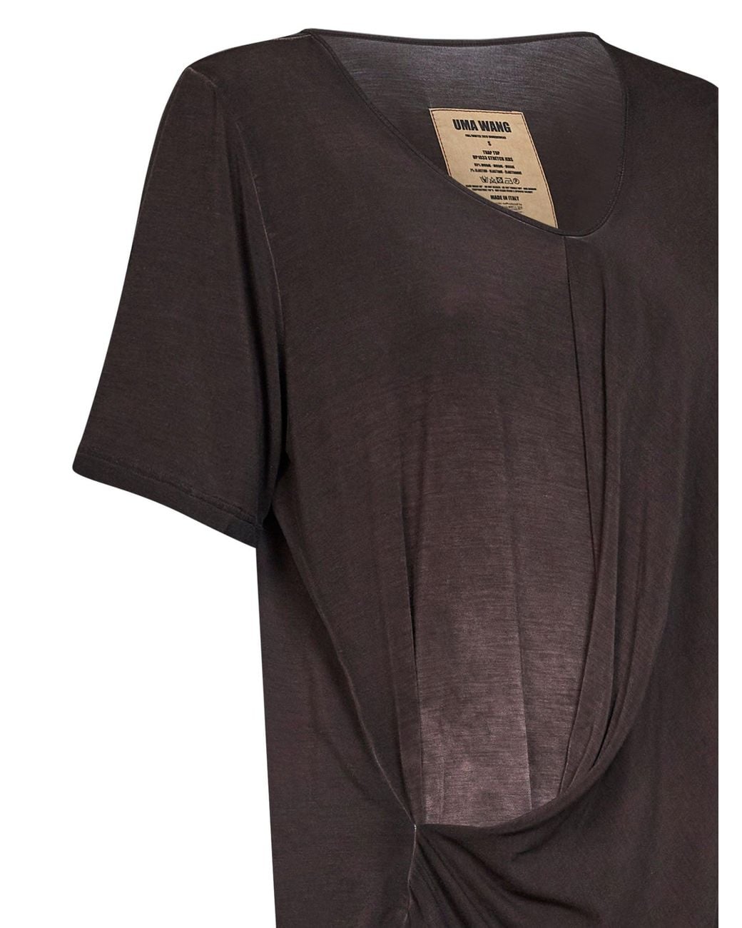 Uma Wang Black Stretch Jersey Draped Trap Top<Br