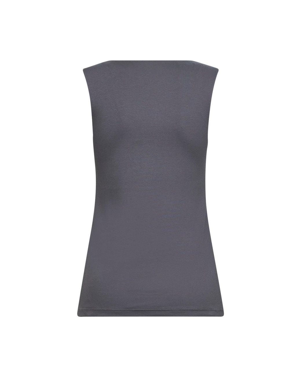 Blanca Vita Gray Ribbed Jersey Heat-Sealed Tank Top