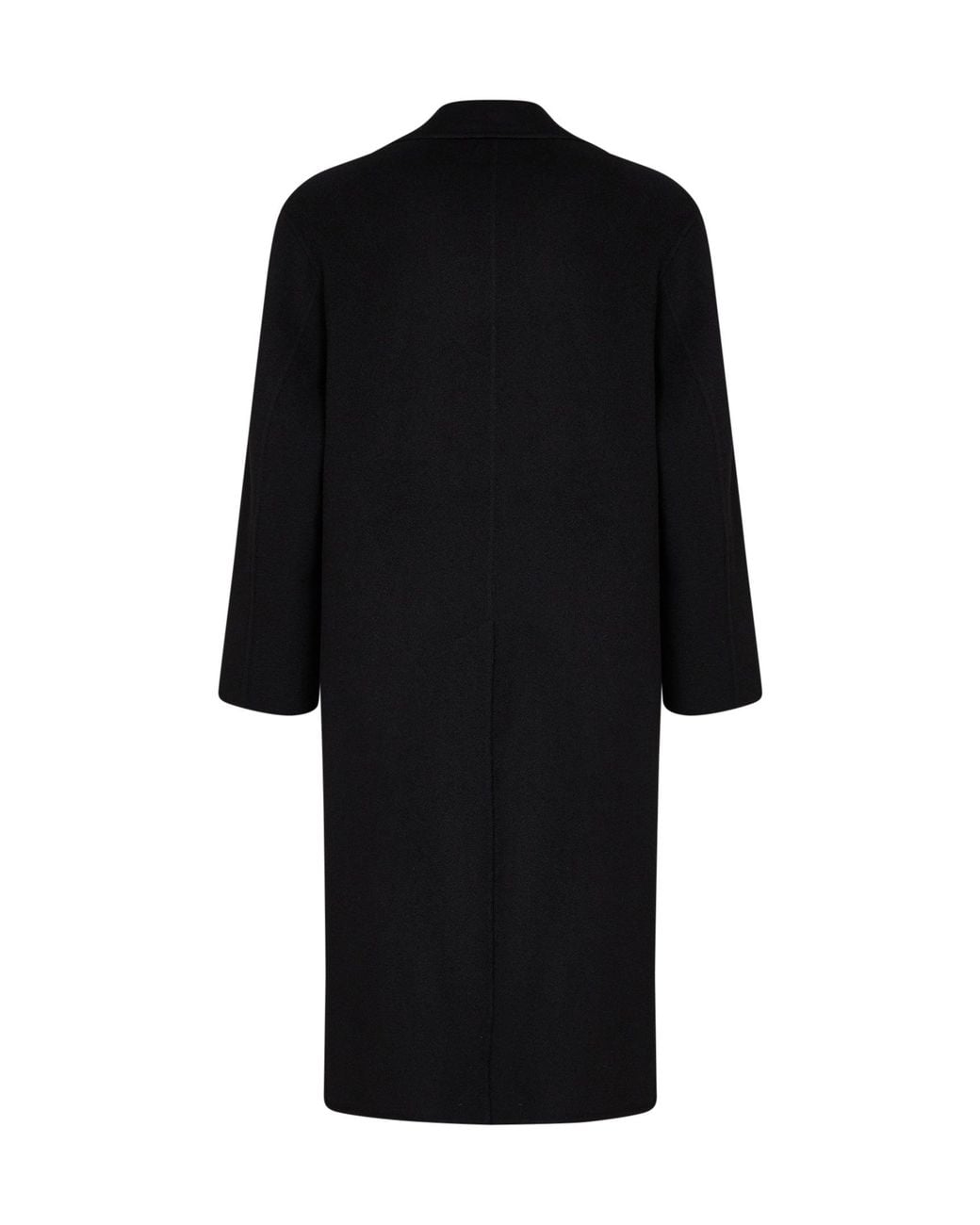 Hevò Black Double Wool Erchie Double-Breasted Coat for men