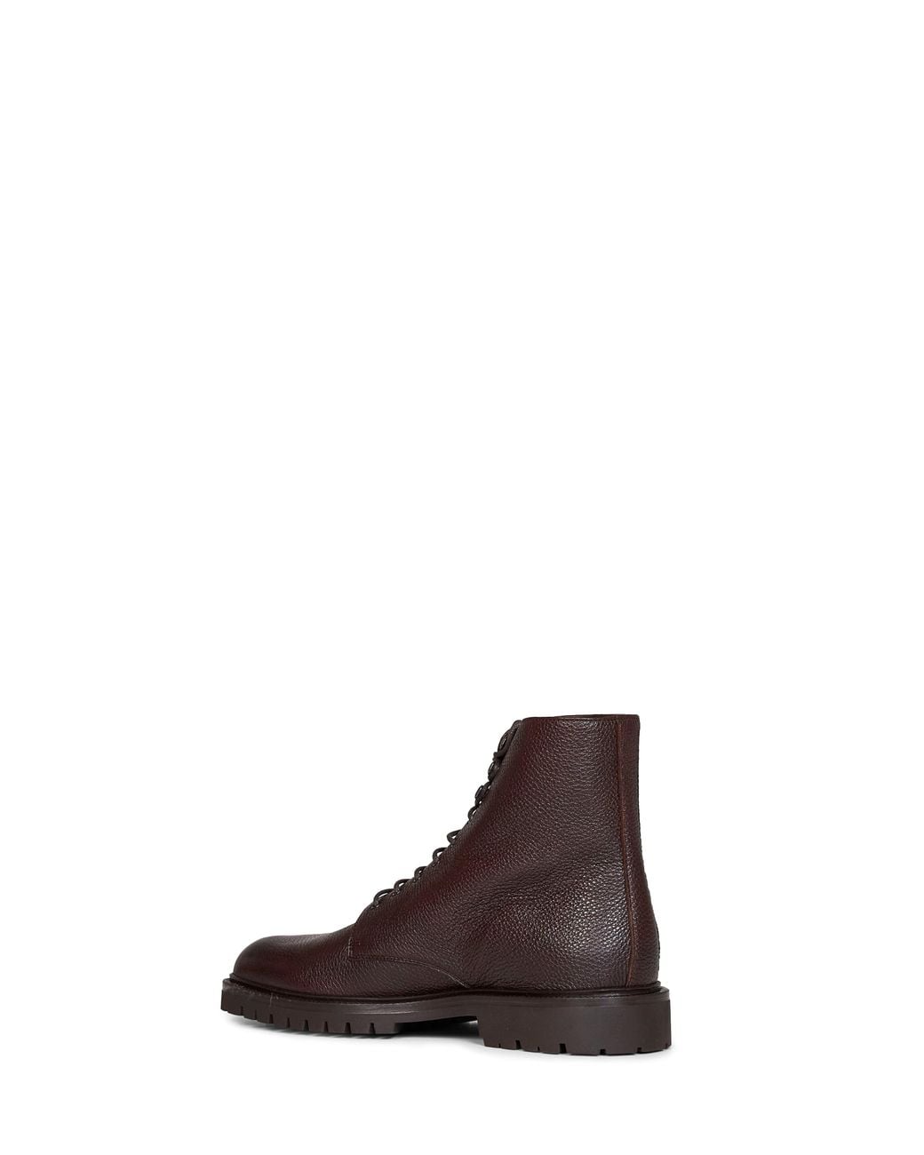 Brunello Cucinelli Brown Chestnut Grained Calf Leather Ankle Boots for men